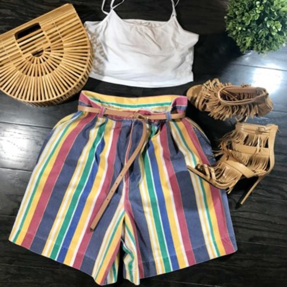 Vintage Multi-colored High waist shorts